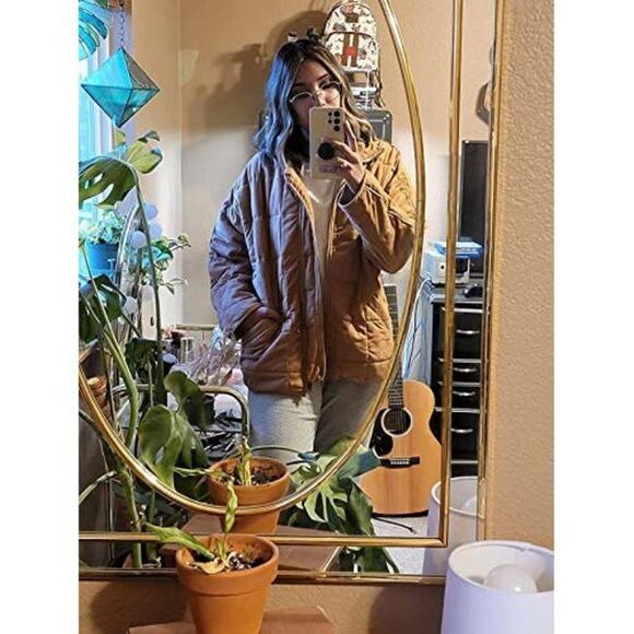 ETCYY Women's Causal Lightweight Quilted Jackets Long Sleeve Oversized Warm Win - Picture 5 of 15